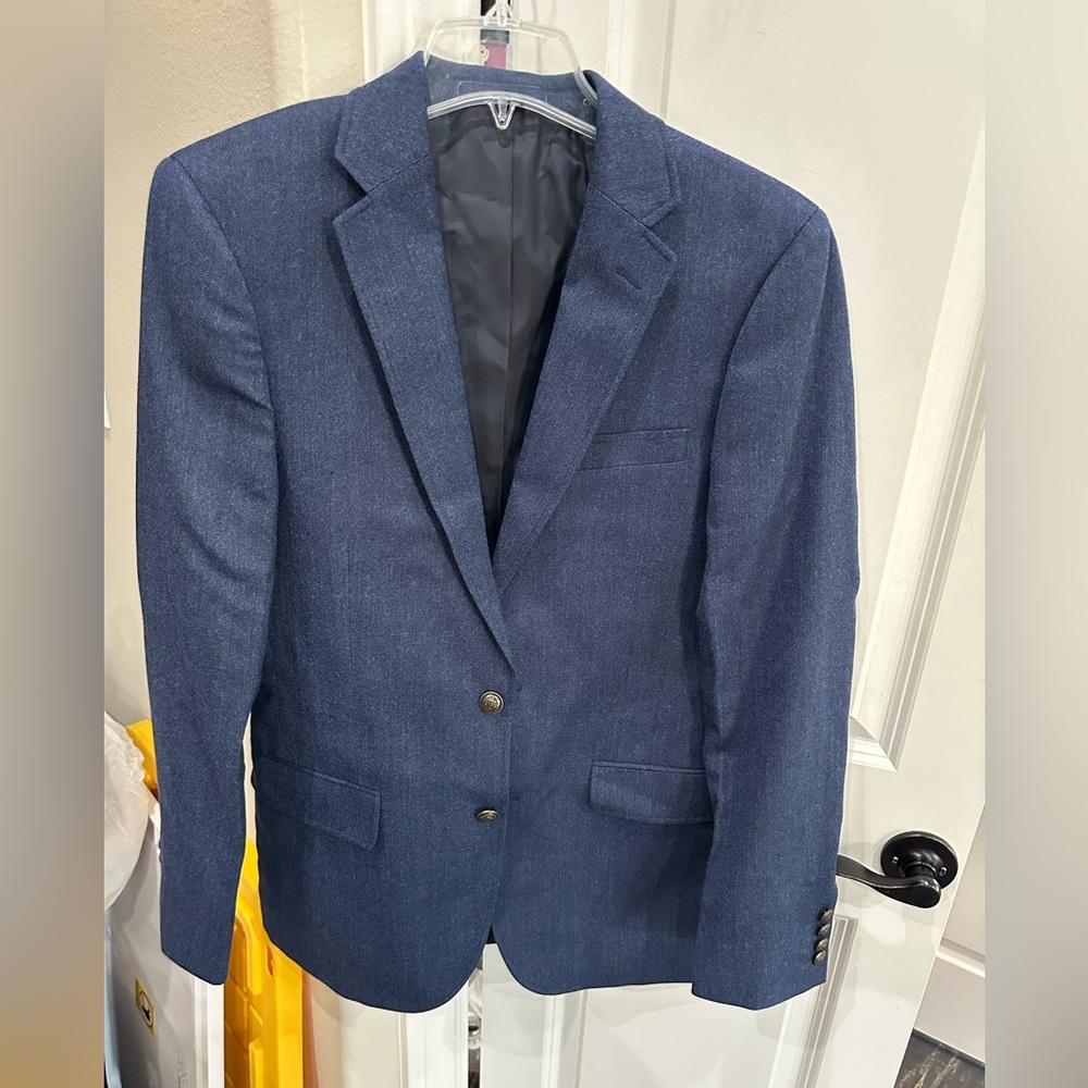 J. Crew Blue and Gold Sport Coat with Tailored Design